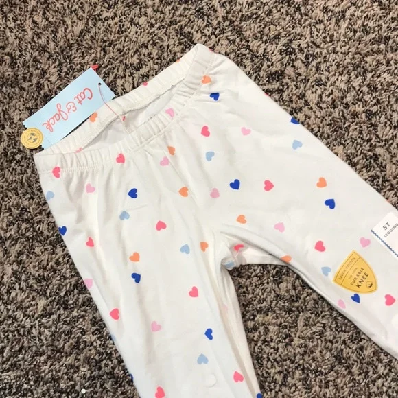 Cat & Jack Colorful Heart Print Kids Leggings Full Length Size 5T | NWT - Picture 2 of 3